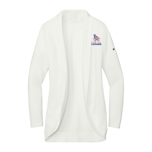 Women’s Los Al Lacrosse OGIO Luuma Cocoon Fleece — Flag Logo in Ivory Snow — front view
