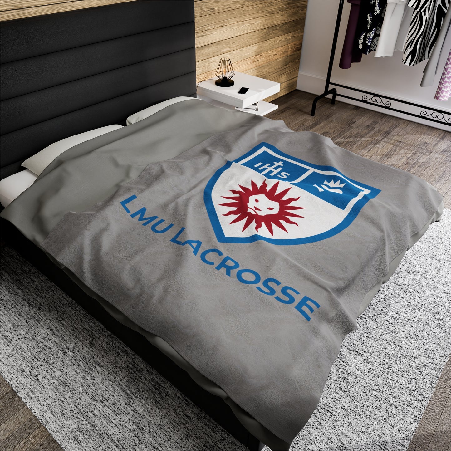 LMU Lacrosse Velveteen Plush Blanket