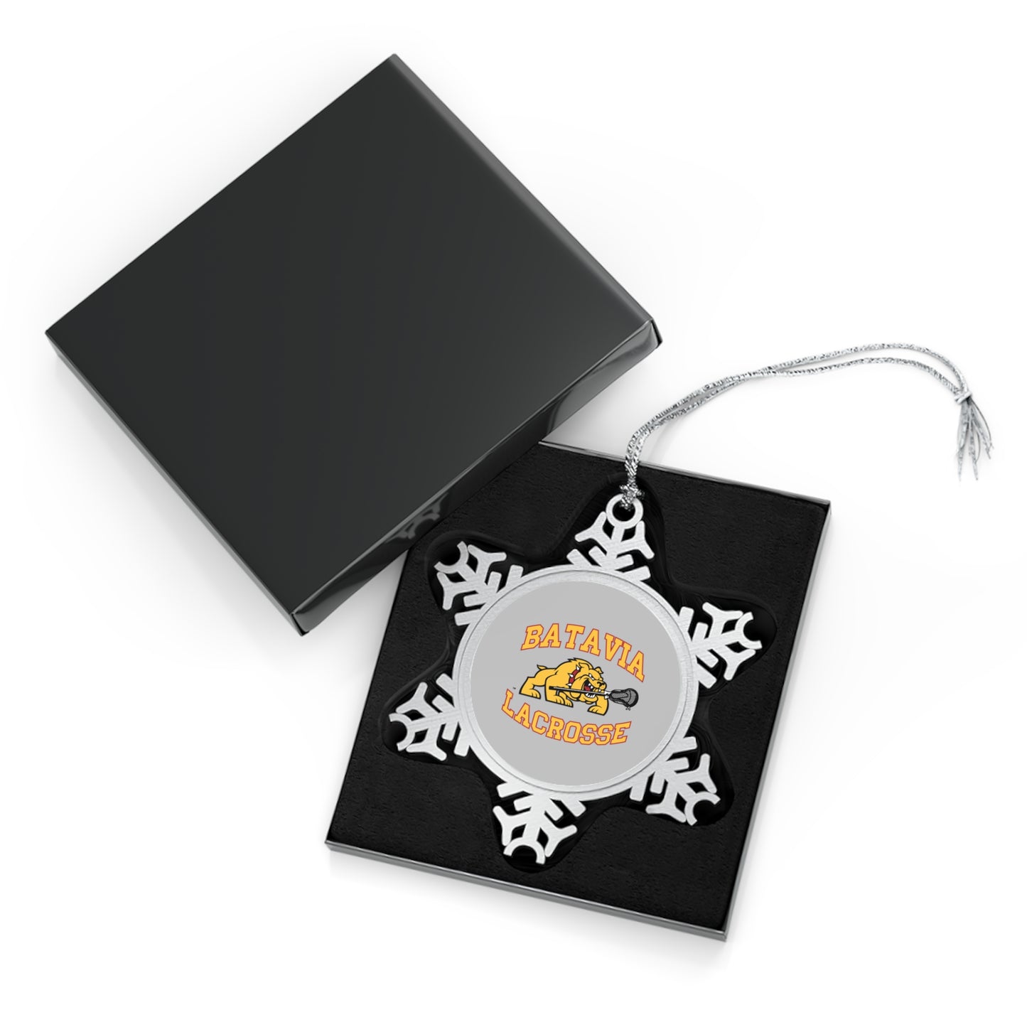 Batavia Lacrosse Pewter Snowflake Ornament