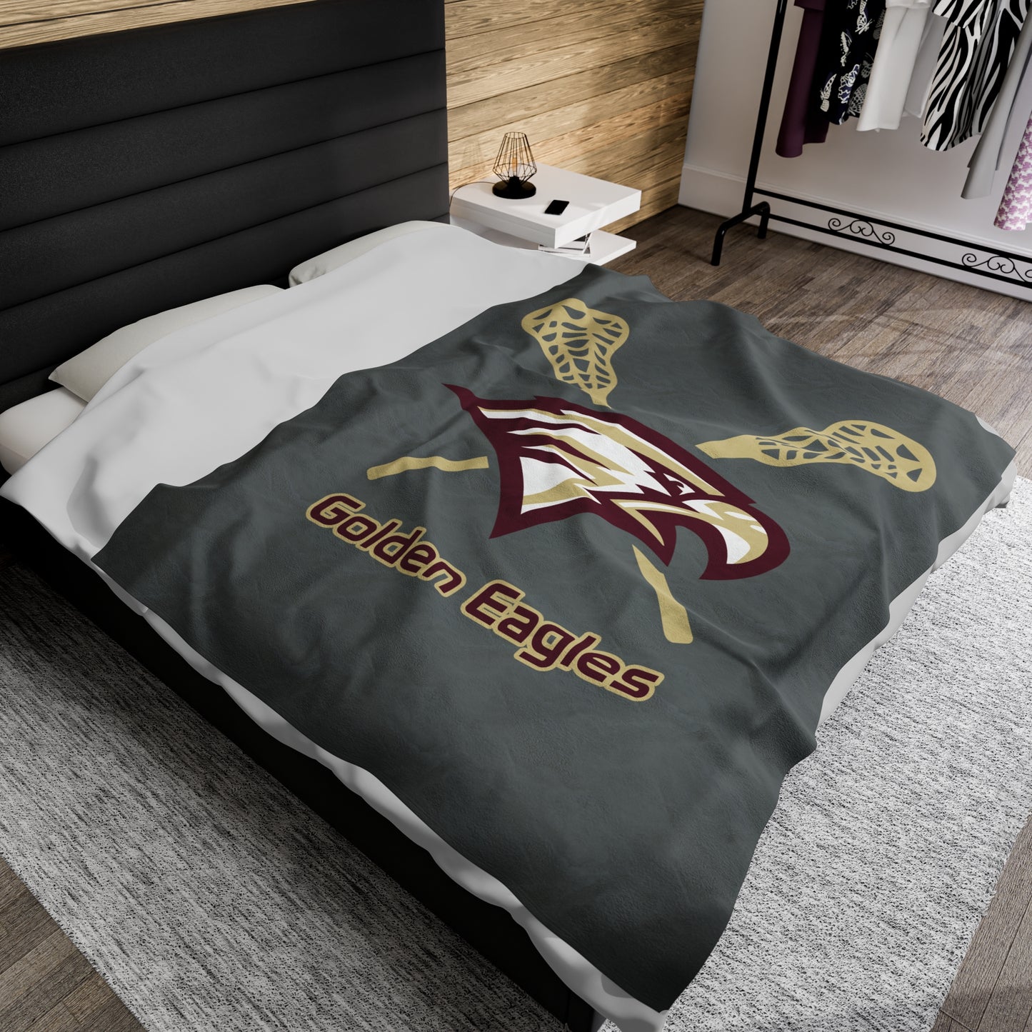 Maple Mountain Youth Lacrosse Velveteen Plush Blanket