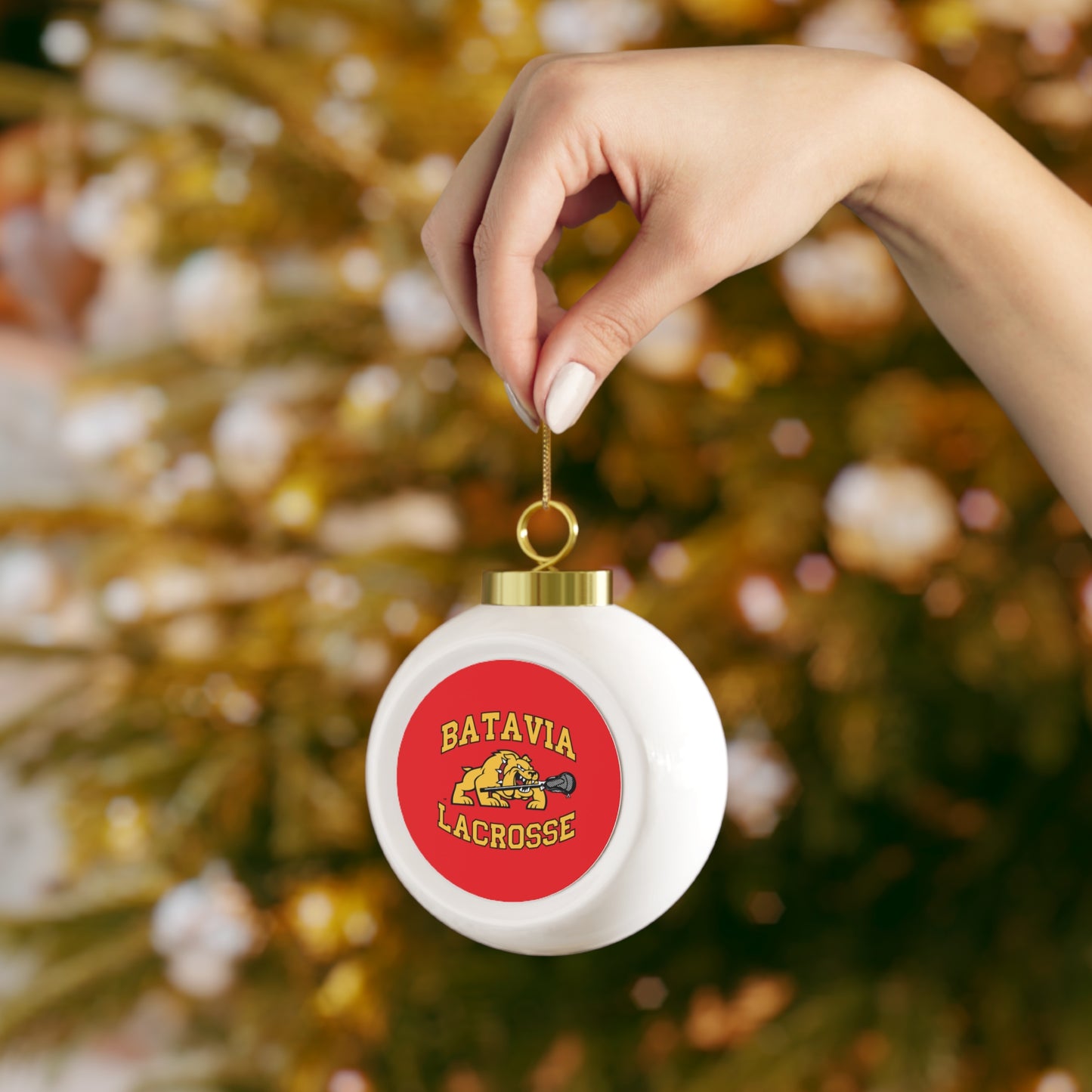 Batavia Lacrosse Christmas Ball Ornament