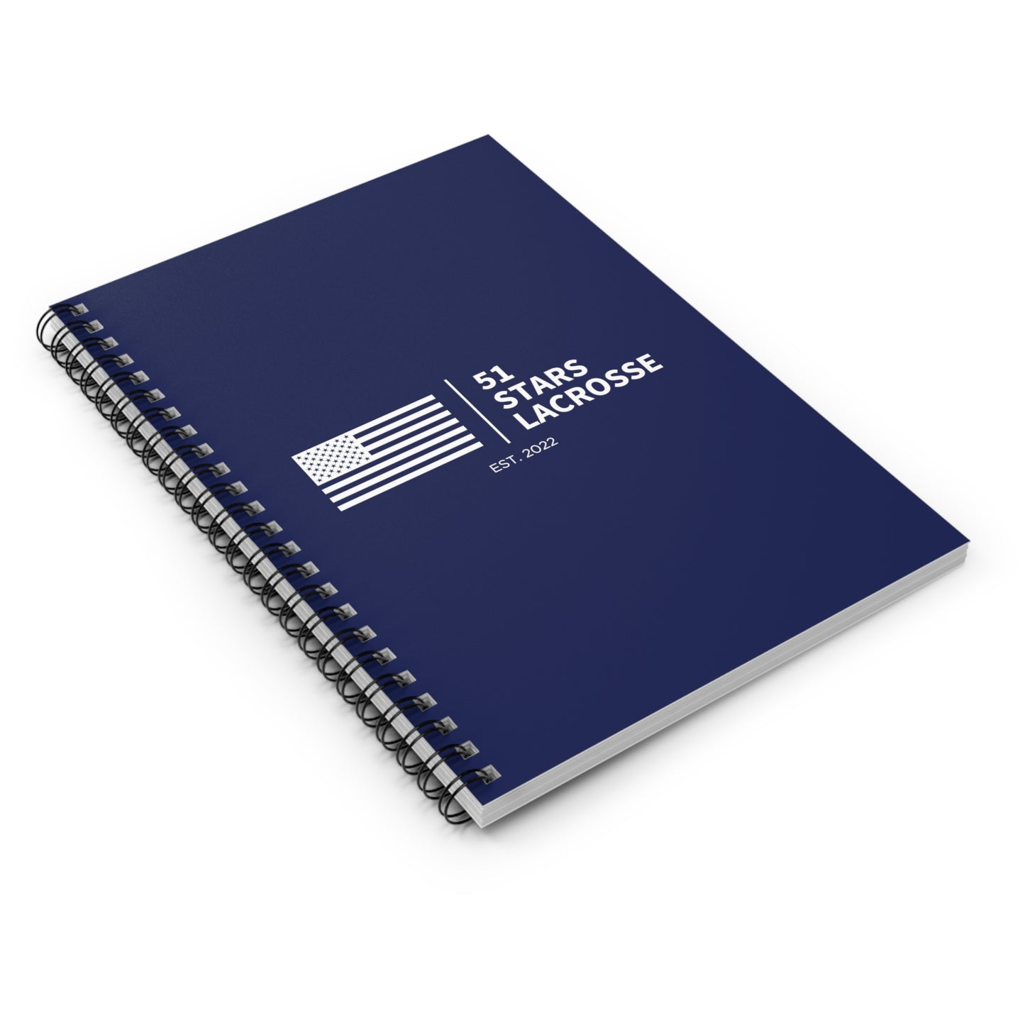 51 Stars Lacrosse Spiral Notebook - Ruled Line