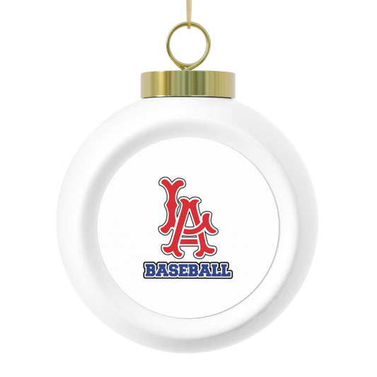 LA Baseball Christmas Ball Ornament