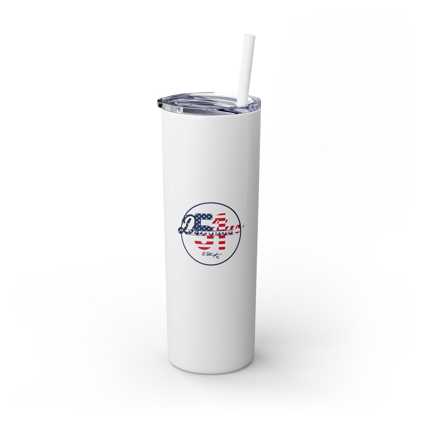 51 Stars Lacrosse Skinny Tumbler with Straw (20oz)