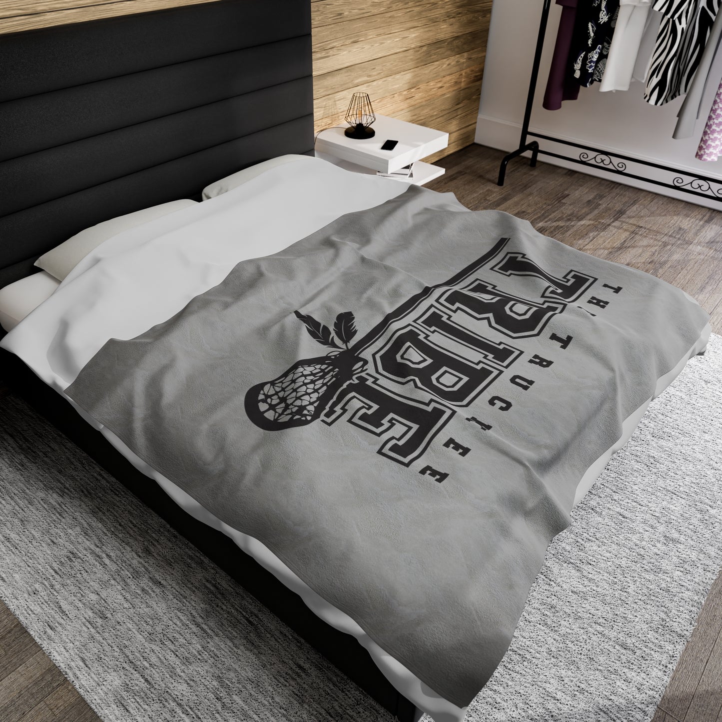 Truckee Tribe Lacrosse Velveteen Plush Blanket (60" x 80")