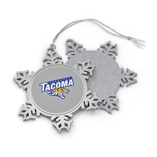 Tacoma Tigers Lacrosse Pewter Snowflake Ornament