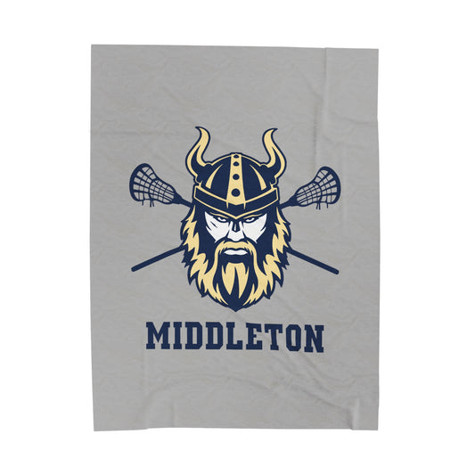 Middleton Vikings Lacrosse Velveteen Plush Blanket