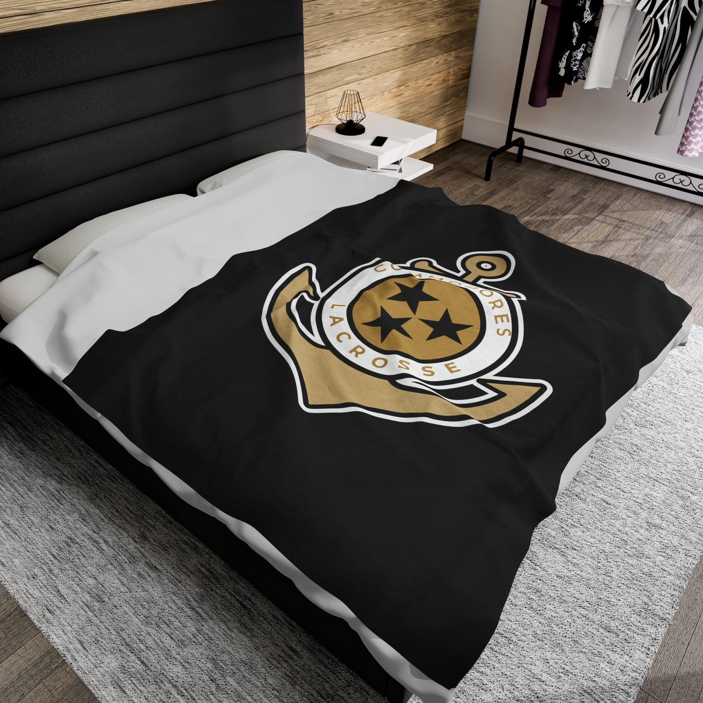 Commodores Lacrosse Club Velveteen Plush Blanket (60" x 80")