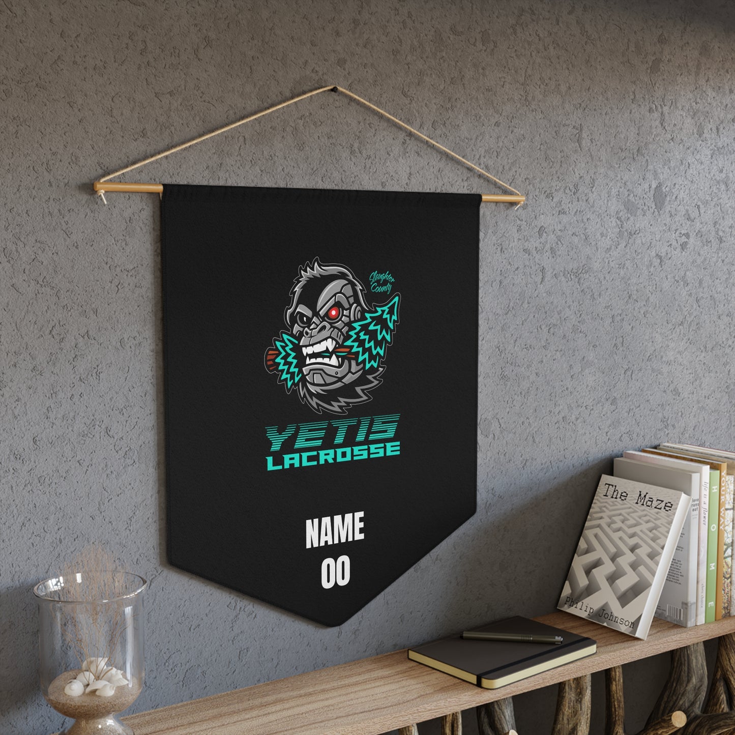 Personalizable - Slaughter County Yetis Lacrosse Pennant