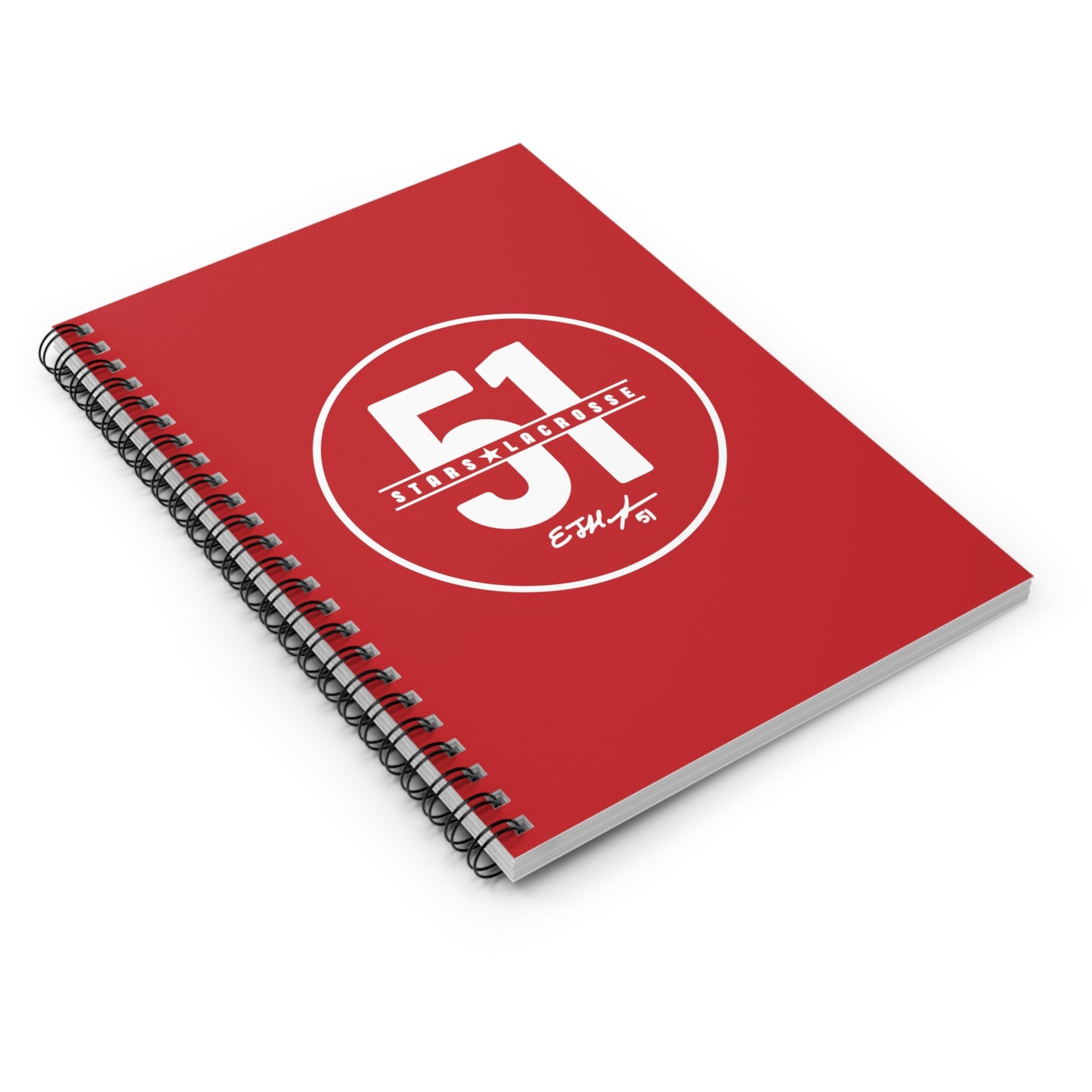 51 Stars Lacrosse Spiral Notebook - Ruled Line