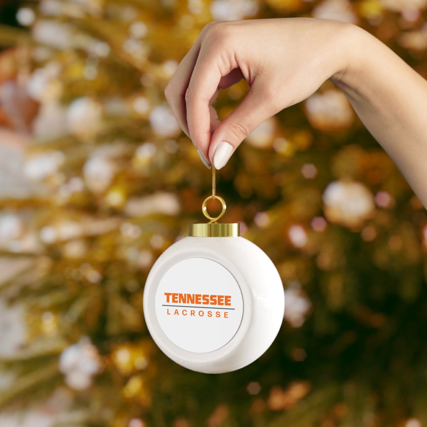 Tennessee Lacrosse Christmas Ball Ornament