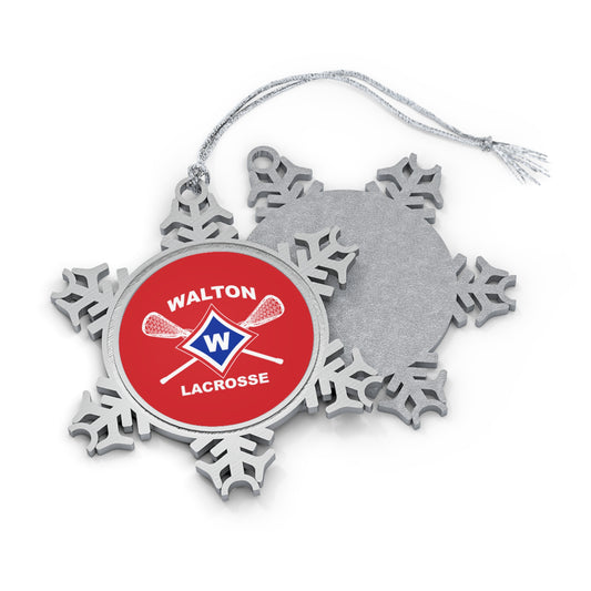 Walton Lacrosse Pewter Snowflake Ornament