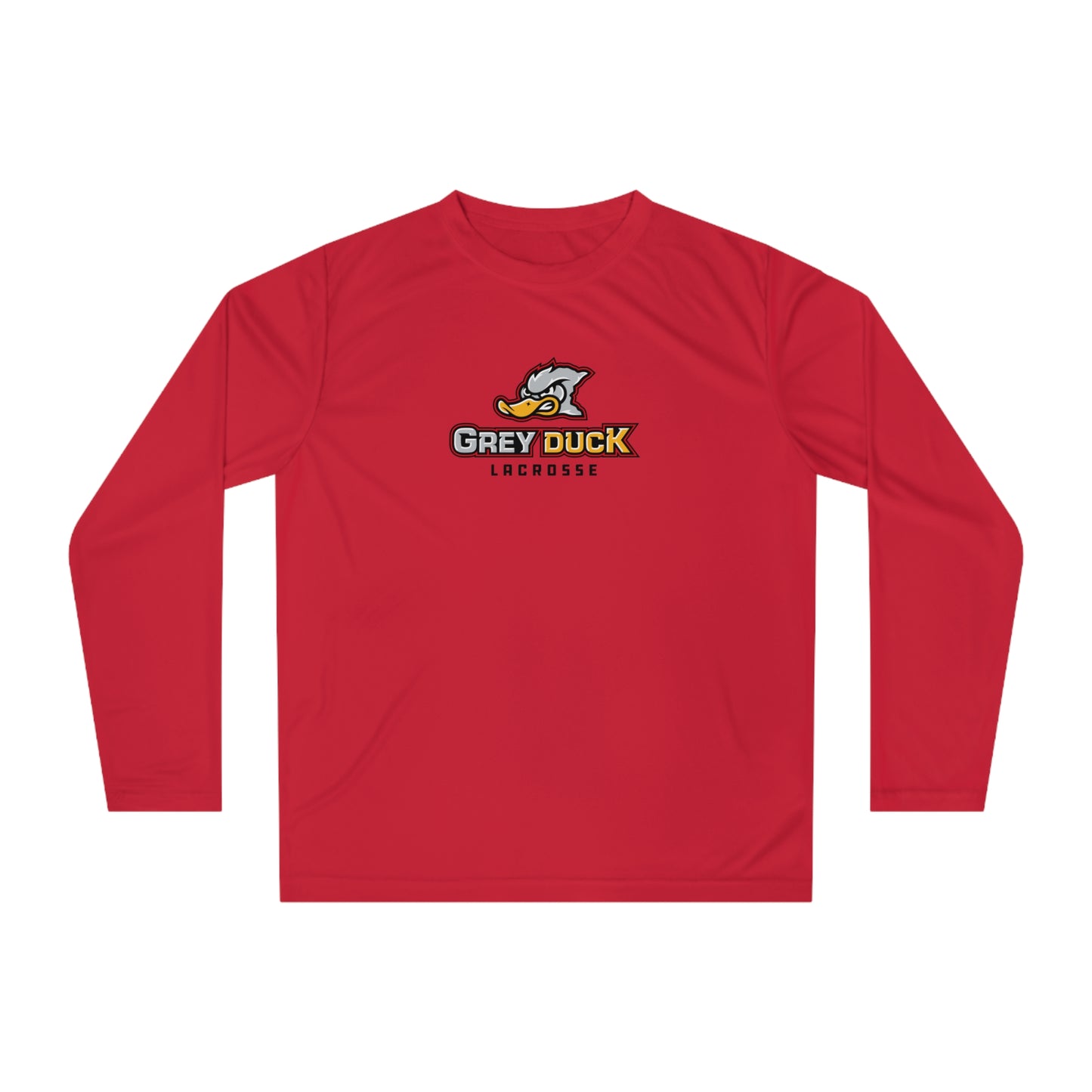 Adult Grey Duck Lacrosse Team 365 Performance Long Sleeve Shirt