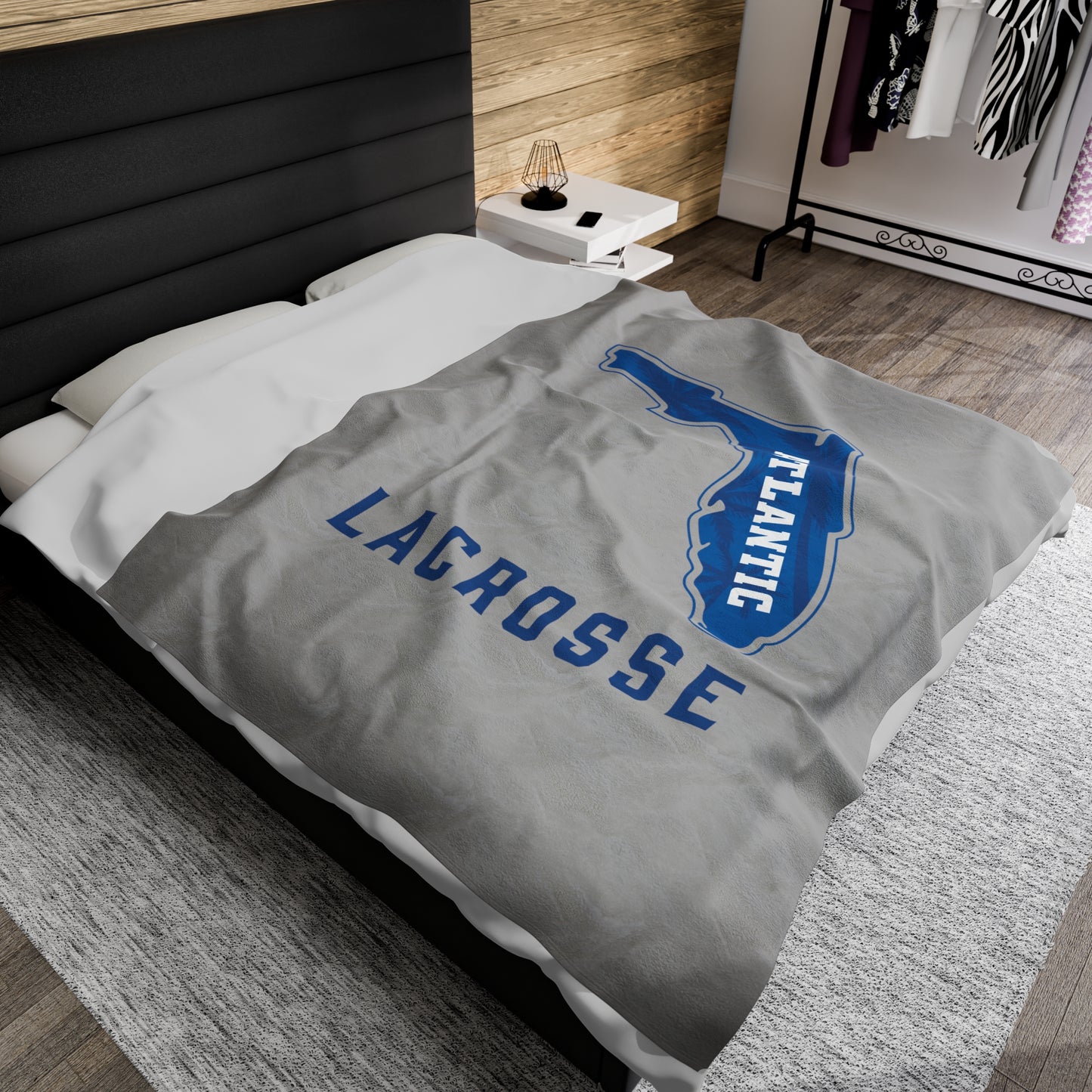 FAU Lacrosse Velveteen Plush Blanket (60" x 80")