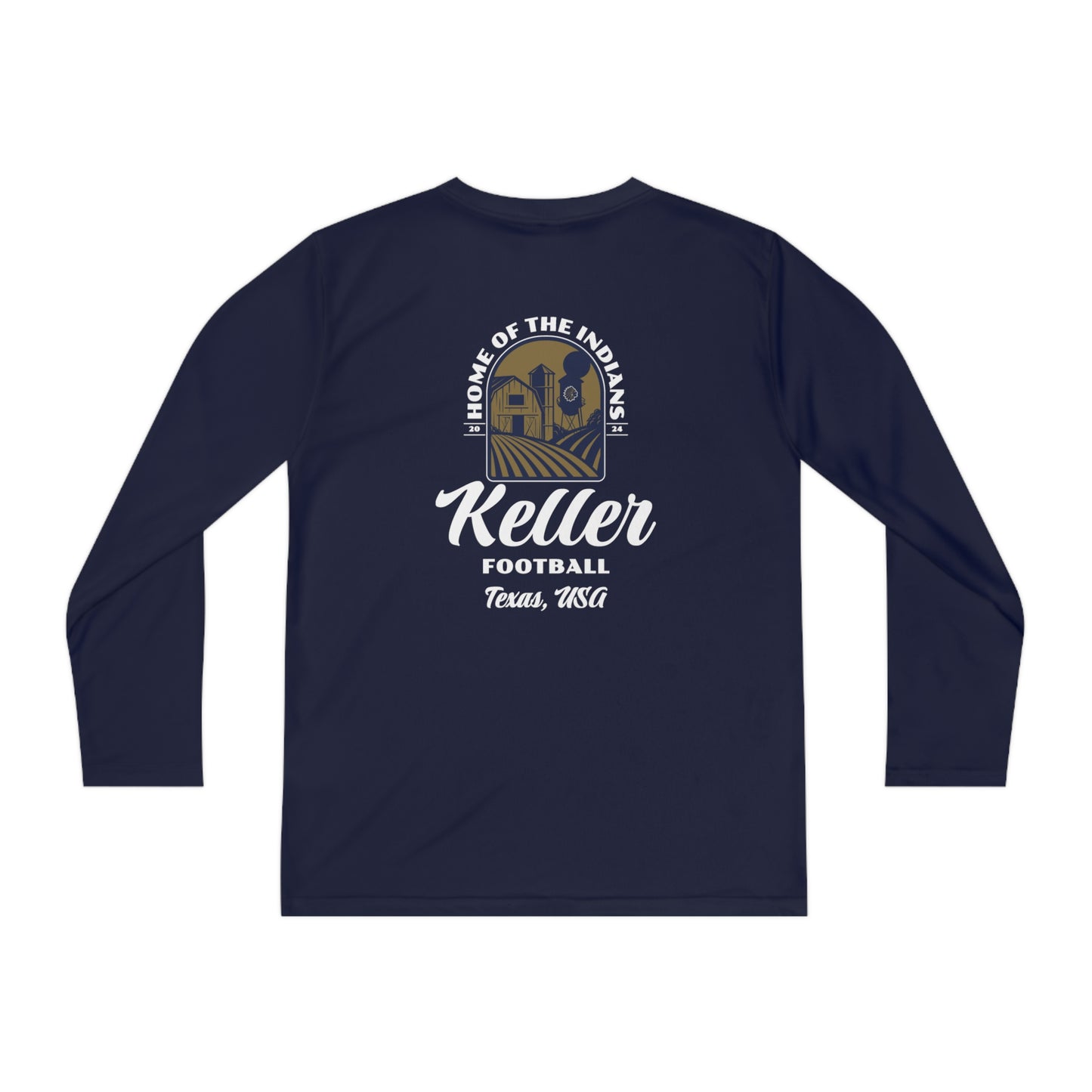 Youth Keller Football Sport-Tek Performance Long Sleeve Shirt