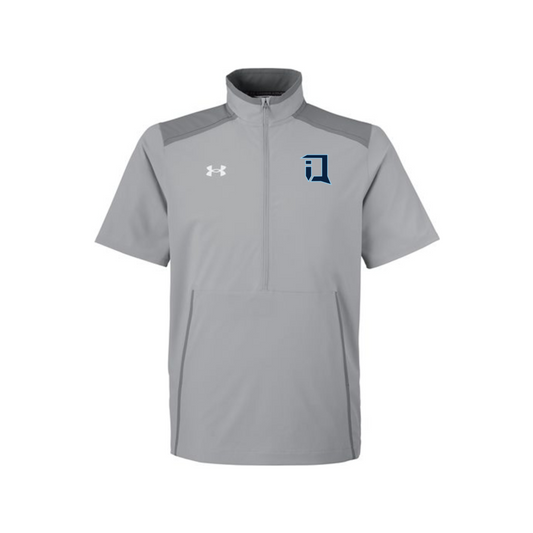 iQ Lacrosse Men's Short Sleeve Half-Zip - Mod Grey/ White