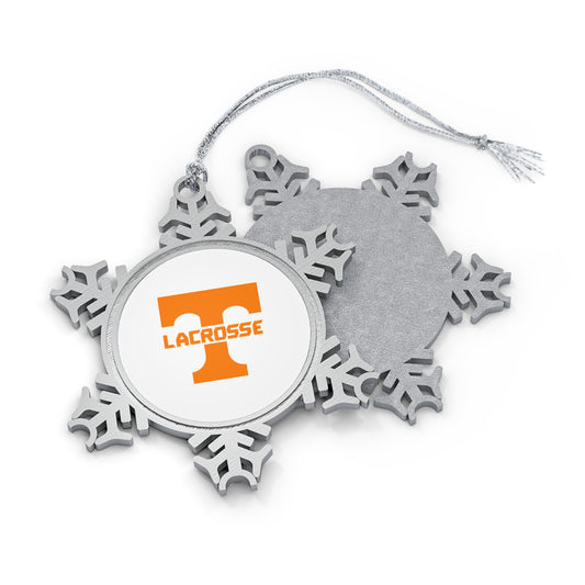Tennessee Lacrosse Pewter Snowflake Ornament