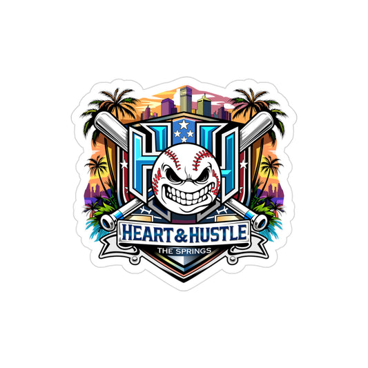 Heart and Hustle Transparent Die-Cut Outdoor Sticker