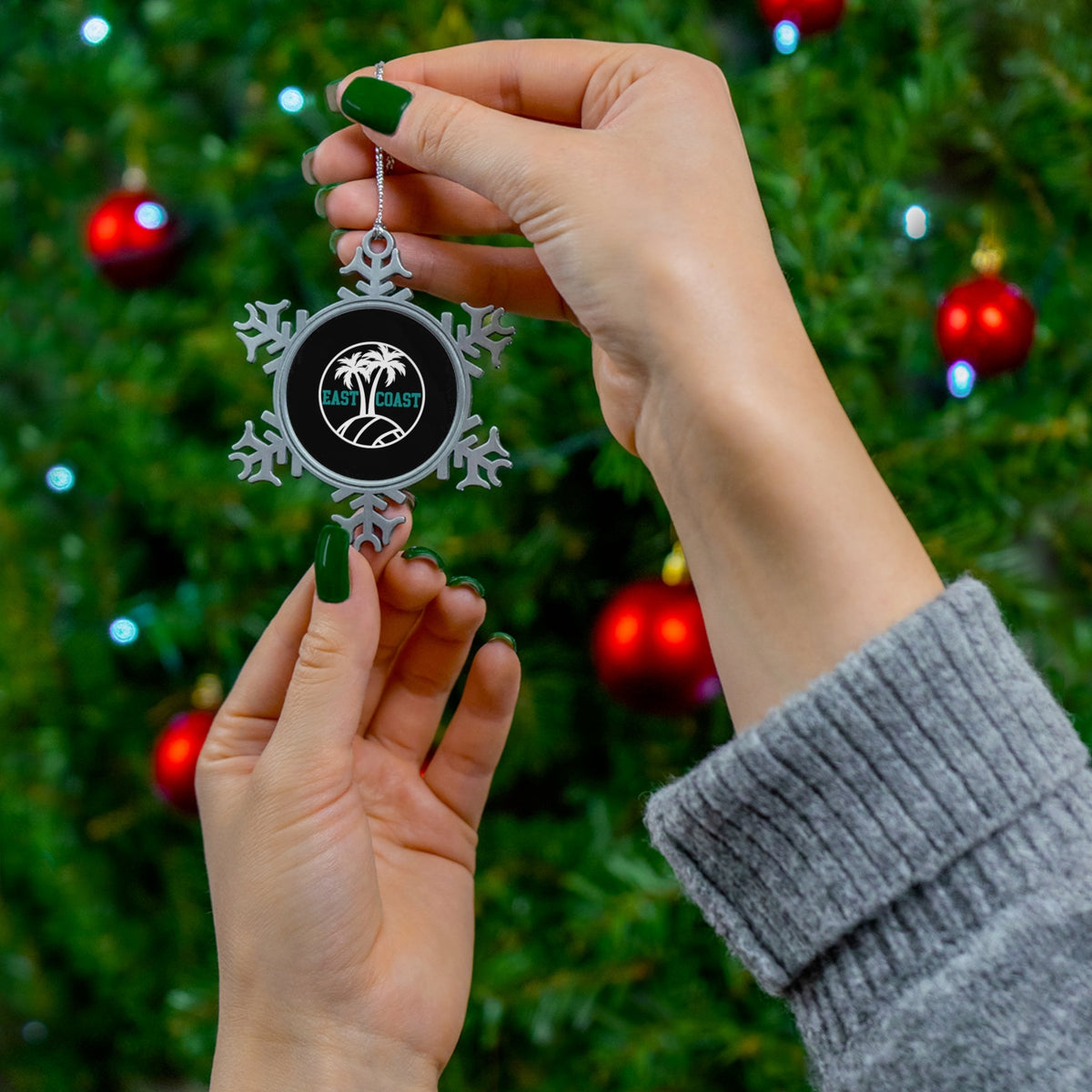 East Coast Volleyball Pewter Snowflake Ornament