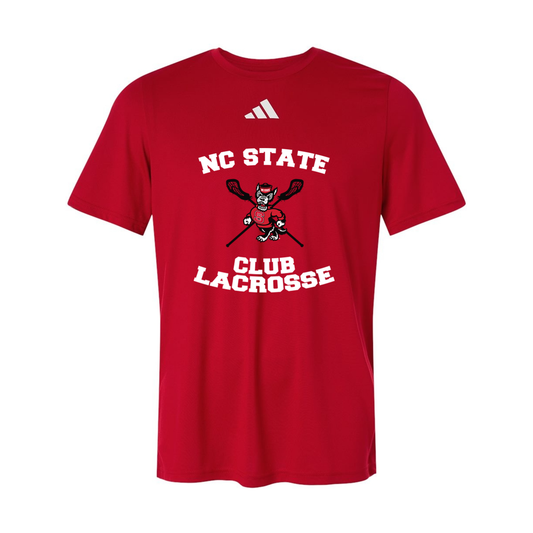 NC State Club Lacrosse Adidas Men's Pregame T-Shirt - Red