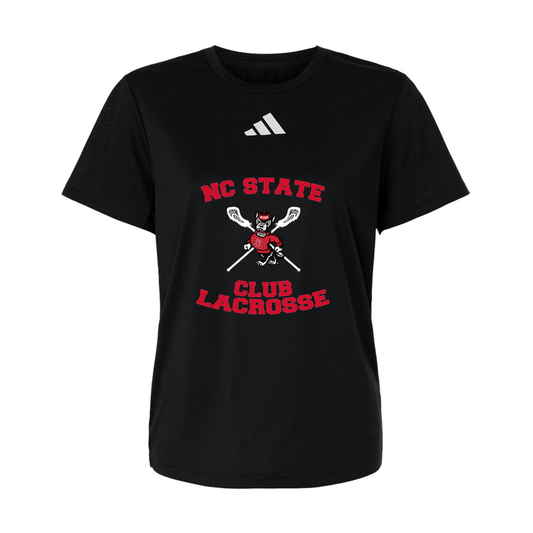 NC State Club Lacrosse Adidas Women's Pregame T-Shirt - Black
