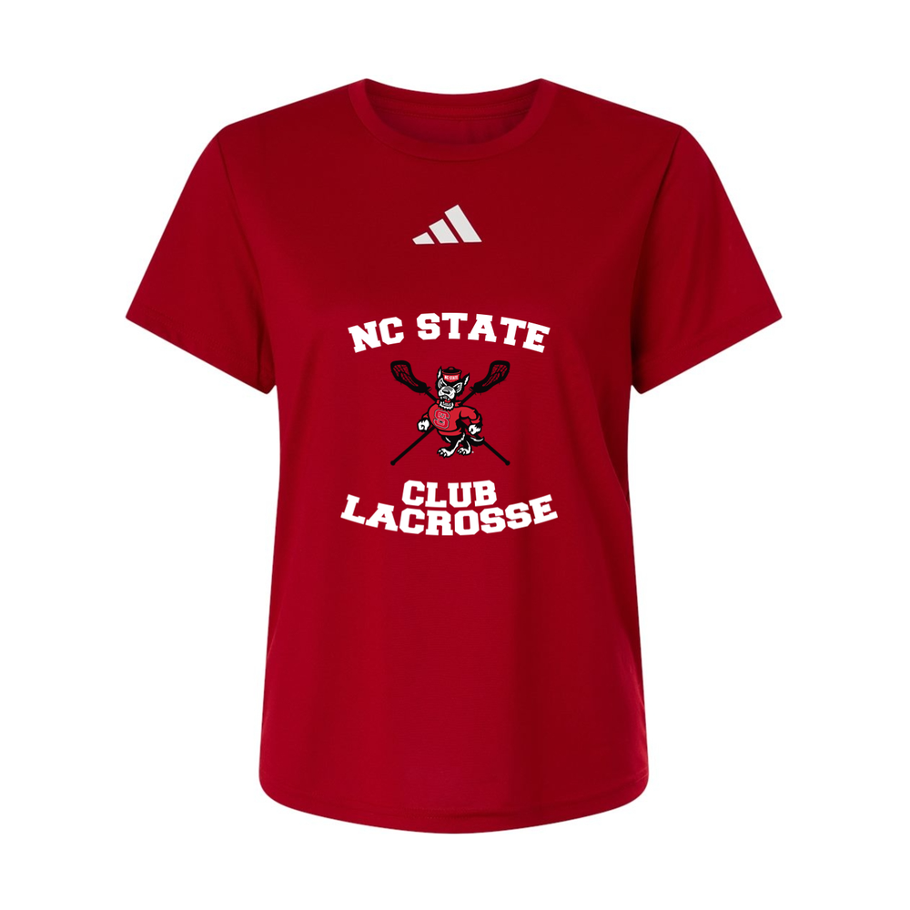 NC State Club Lacrosse Adidas Women's Pregame T-Shirt - Red