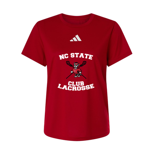 NC State Club Lacrosse Adidas Women's Pregame T-Shirt - Red