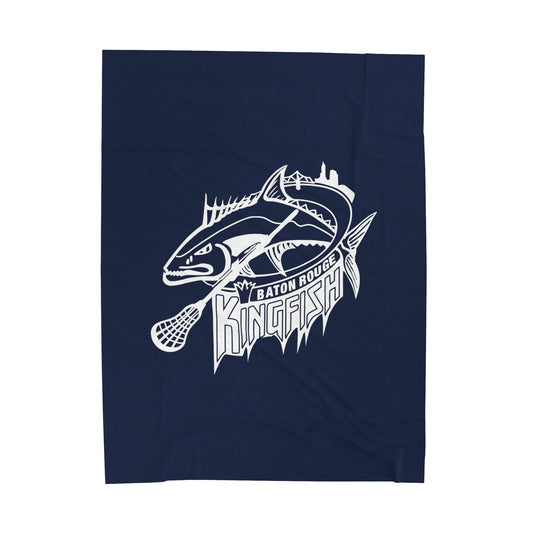 Kingfish Lacrosse Velveteen Plush Blanket