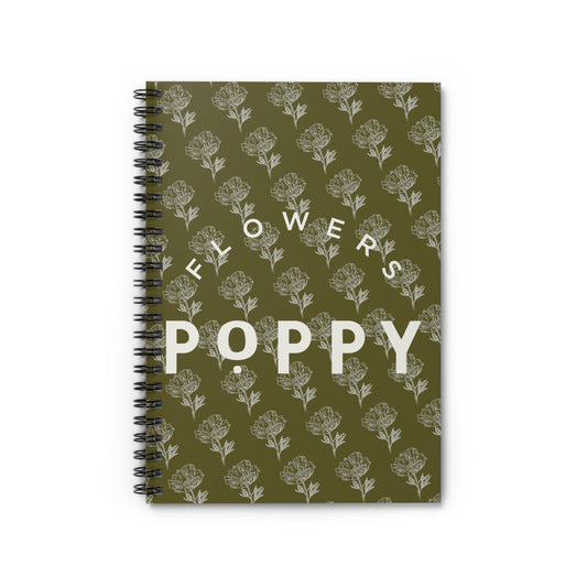 Poppy Flowers Spiral Notebook - Ruled Line (8" x 6")