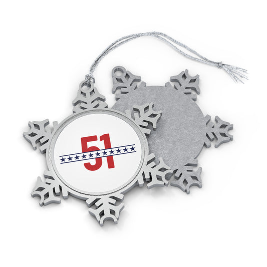 51 Stars Pewter Snowflake Ornament