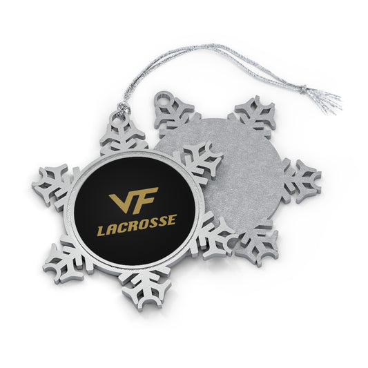 Vallivue Lacrosse Pewter Snowflake Ornament