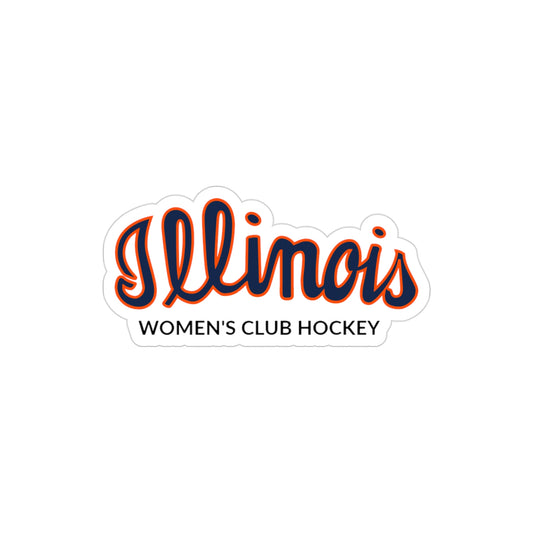 LIIinois Women's Hockey Transparent Outdoor Sticker