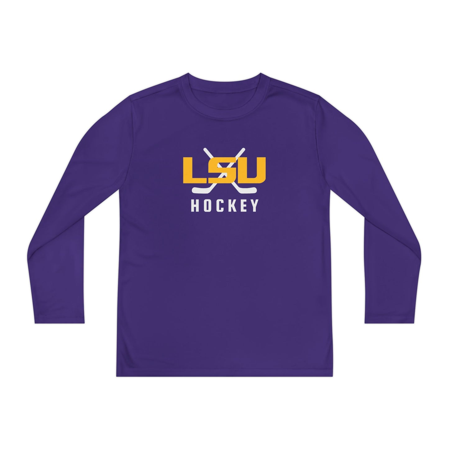 Youth LSU Ice Hockey Performance Long Sleeve Shirt