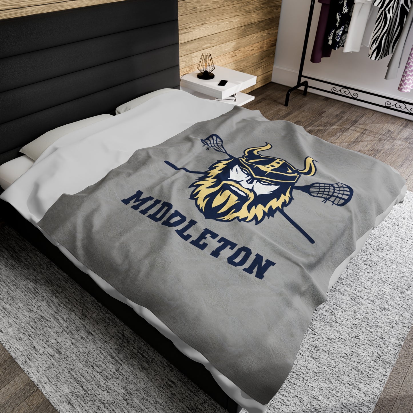 Middleton Vikings Lacrosse Velveteen Plush Blanket