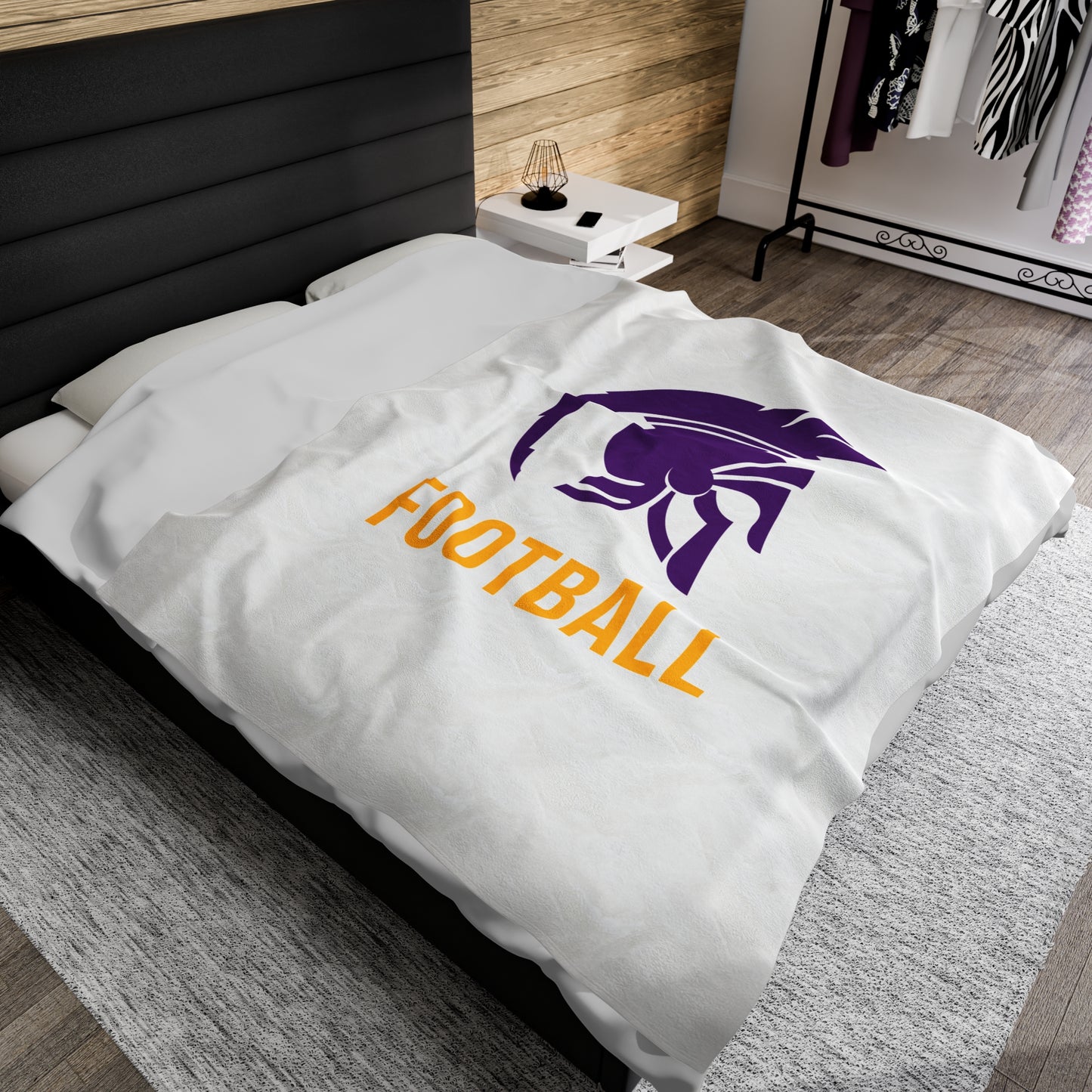 Whitehall Football Velveteen Plush Blanket (60" x 80")