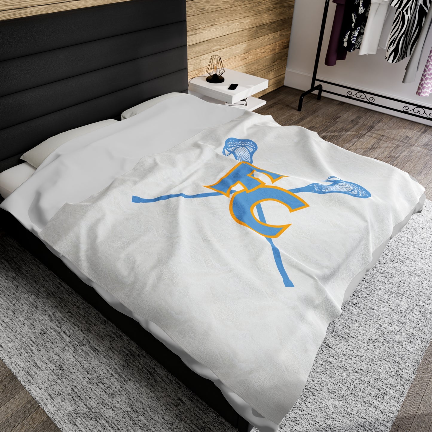 First Colonial Lacrosse Velveteen Plush Blanket (60"x80")