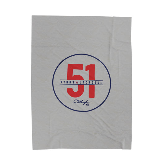 51 Stars Lacrosse Velveteen Plush Blanket (60" x 80")