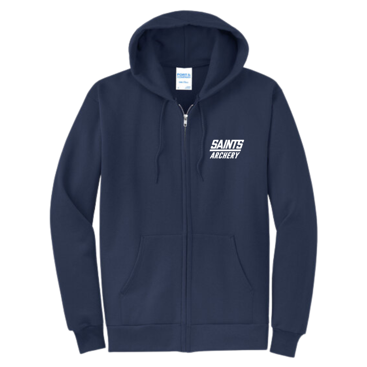 Adult Saints Archery Port & Company Full Zip Hoodie