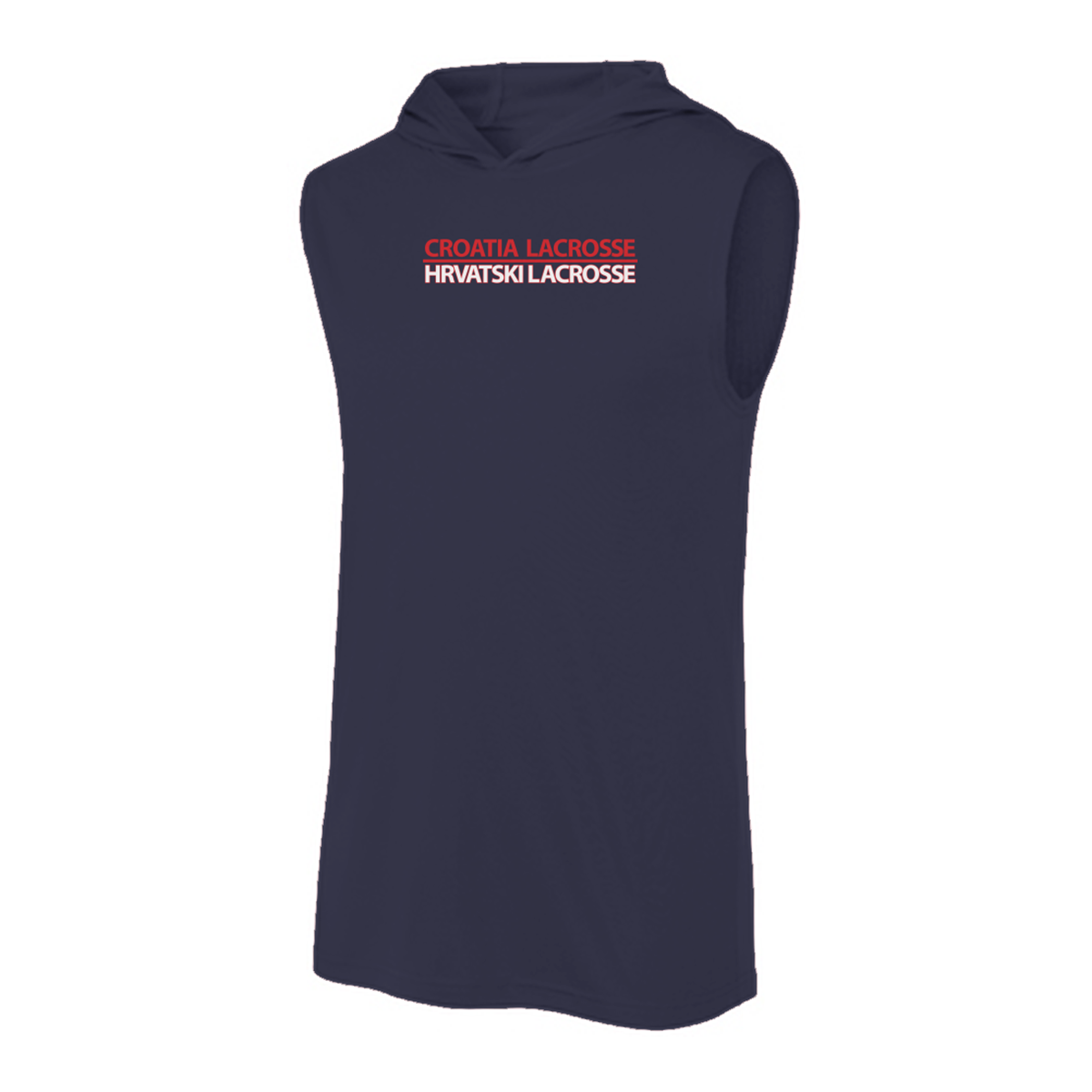 Adult Croatia Lacrosse Sport-Tek Sleeveless Hoodie