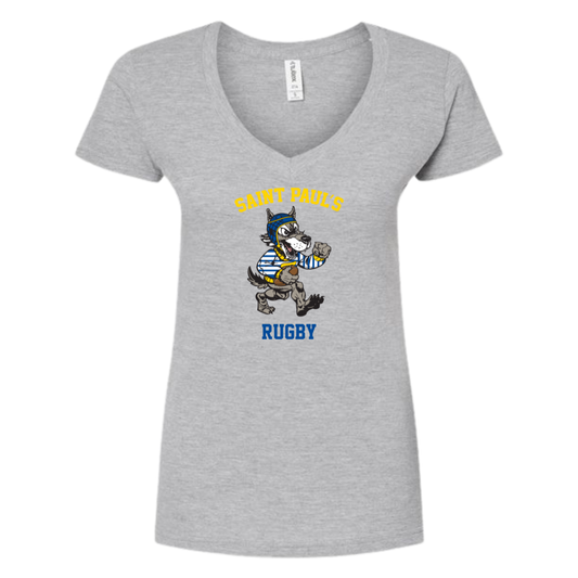 Women's St. Paul's Rugby Tultex V-Neck T-Shirt
