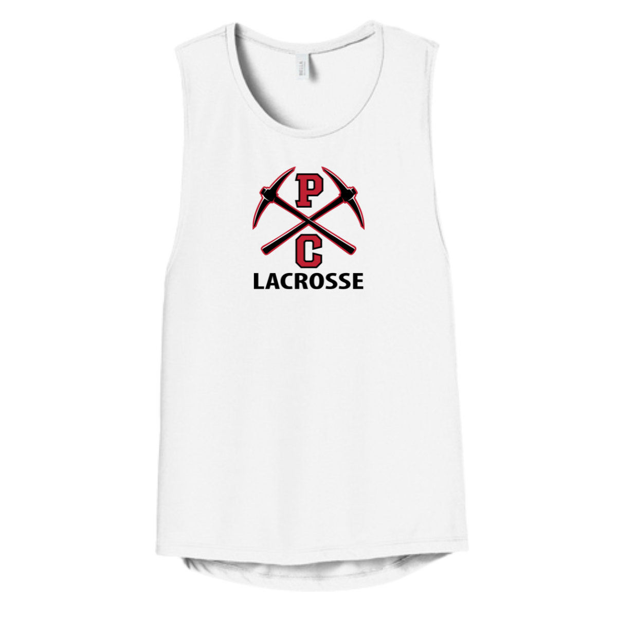Women's PCHS Boys Lacrosse Bella + Canvas Flowy Scoop Muscle Tank