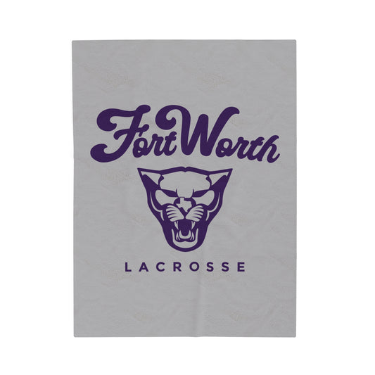 Fort Worth Lacrosse Velveteen Plush Blanket