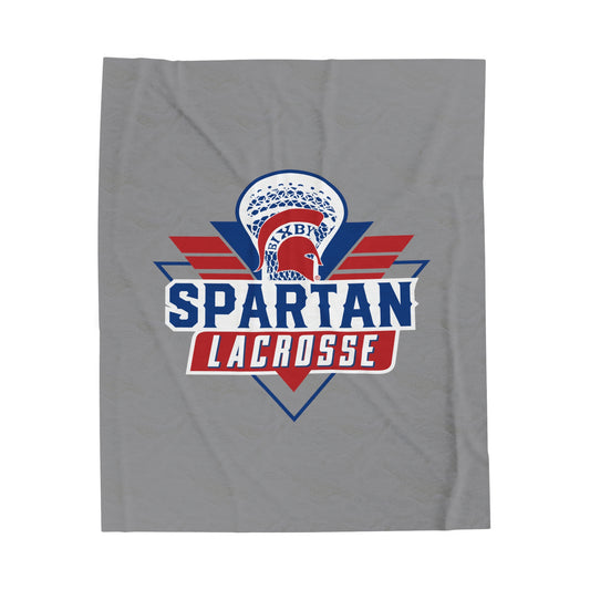 Bixby Spartan Lacrosse Velveteen Plush Blanket