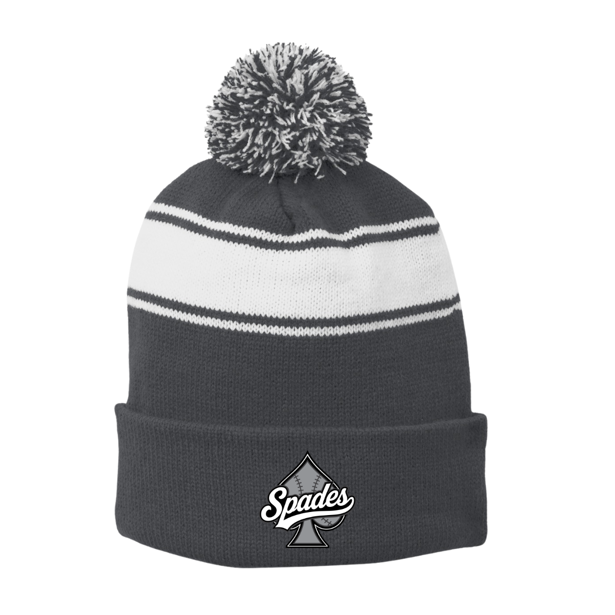 South Bay Spades Stripe Pom Pom Beanie