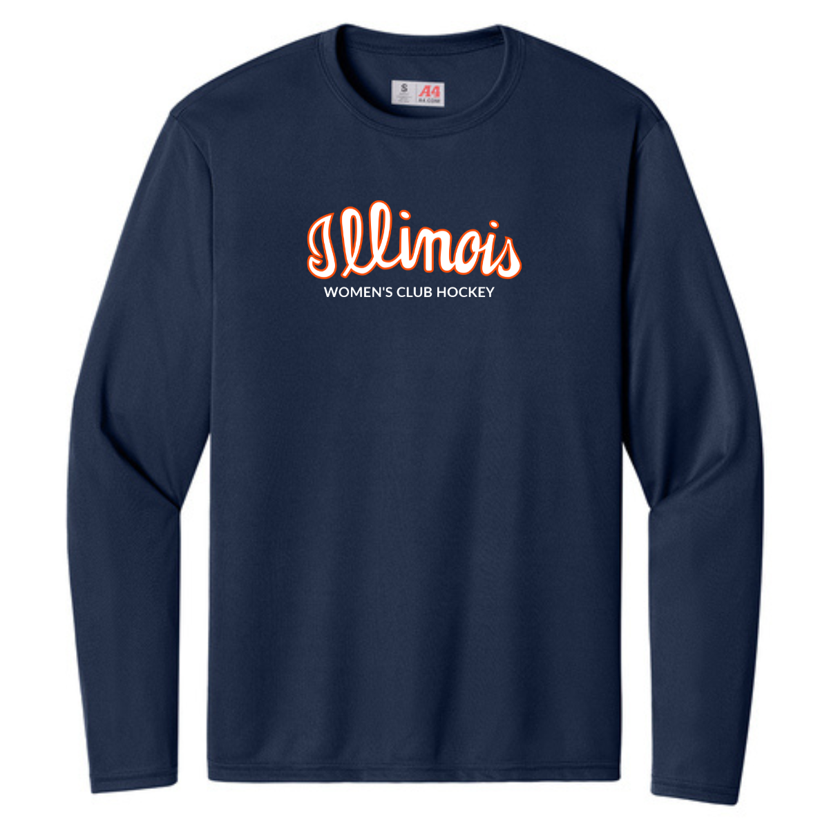 Adult Illinois Hockey Team A4 Cooling Performance LS