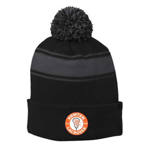 Newton Lacrosse Stripe Pom Pom Beanie