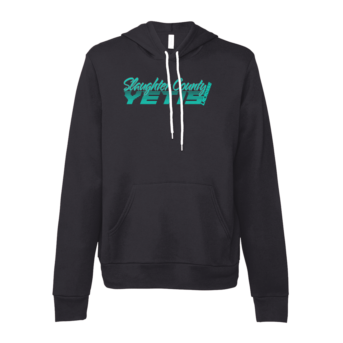 Adult Slaughter County Yetis Lacrosse Bella + Canvas Sponge Fleece Pullover Hoodie