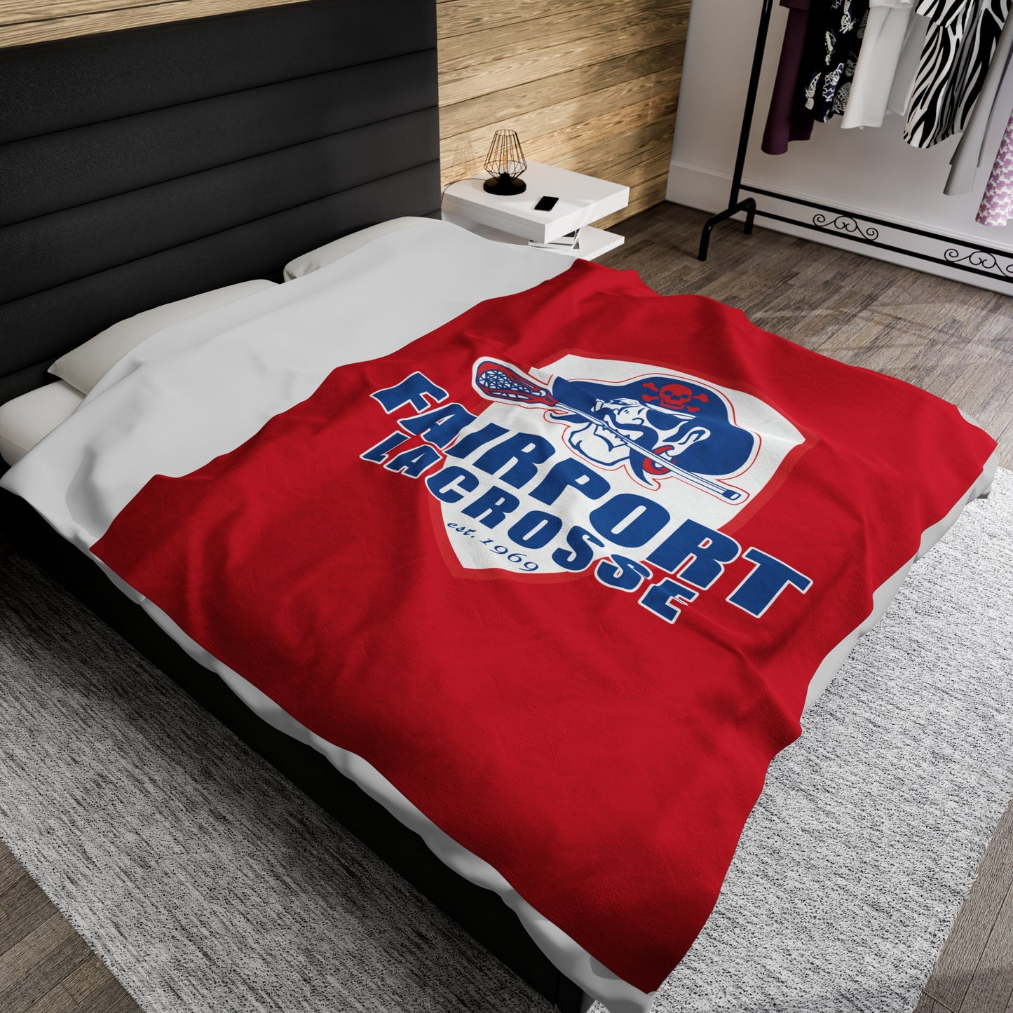 Fairport Lacrosse Velveteen Plush Blanket