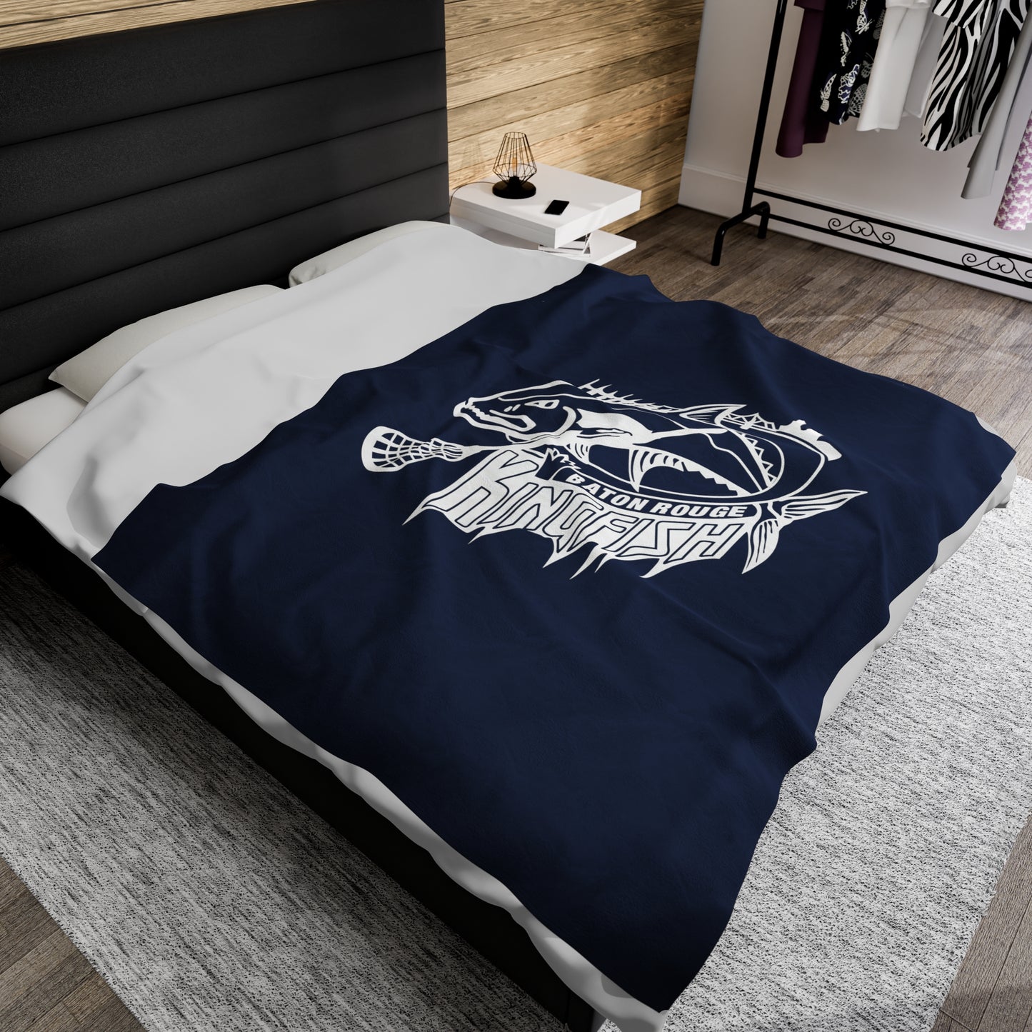 Kingfish Lacrosse Velveteen Plush Blanket