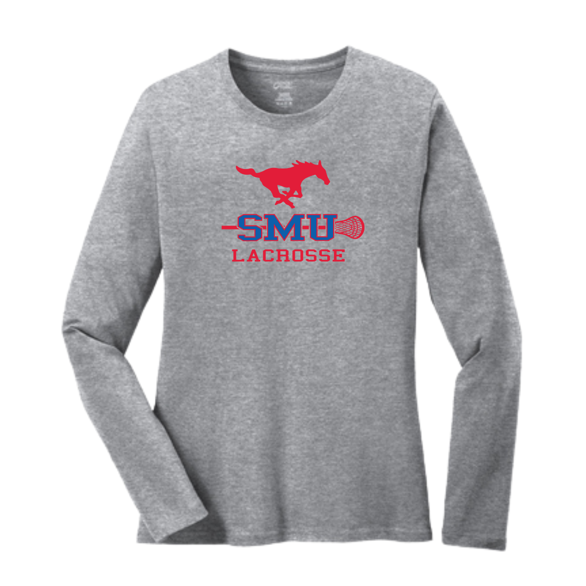 Women's SMU Lacrosse Port & Co Cotton Long Sleeve